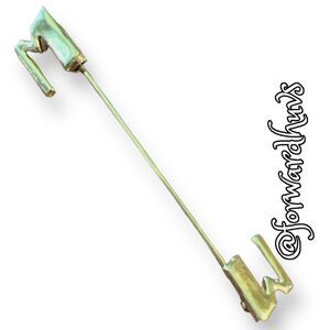 Gold Tone Stick Pin With an “M” Pin Stopper